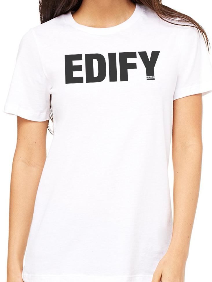 EDIFY BLACK PRINT TEE