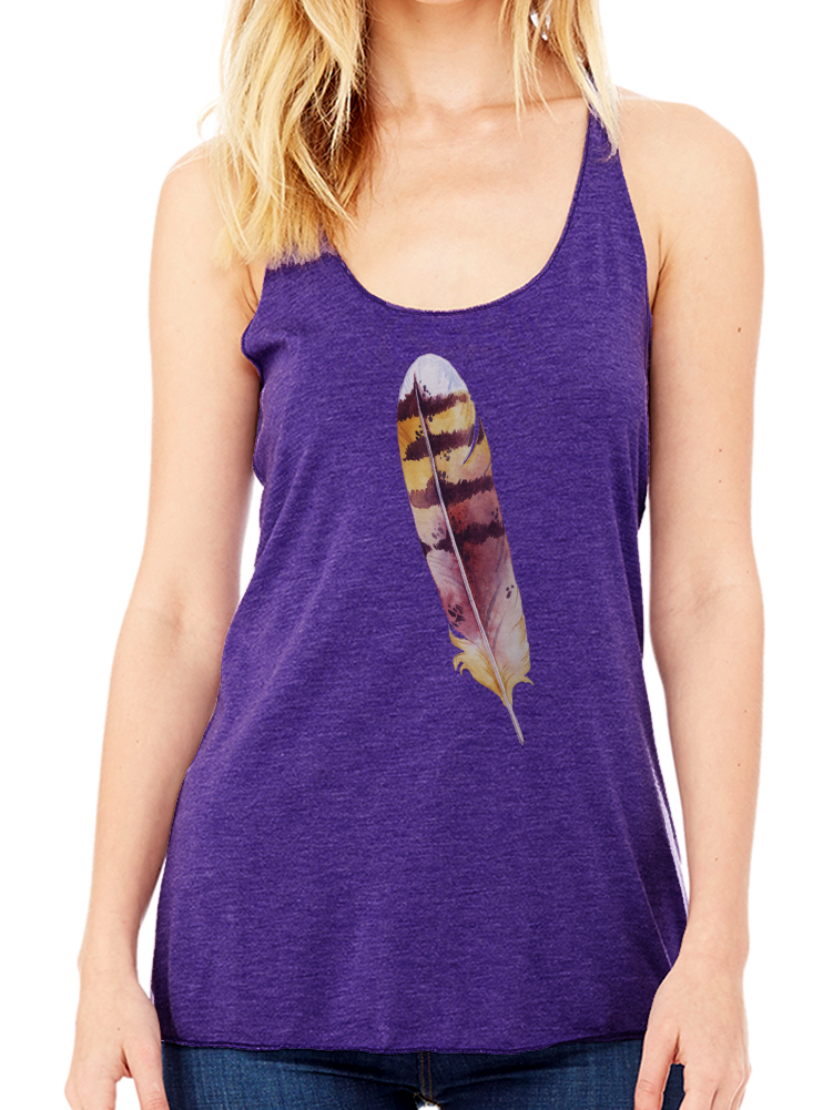 BeYouTees® Striped Feather graphic tank