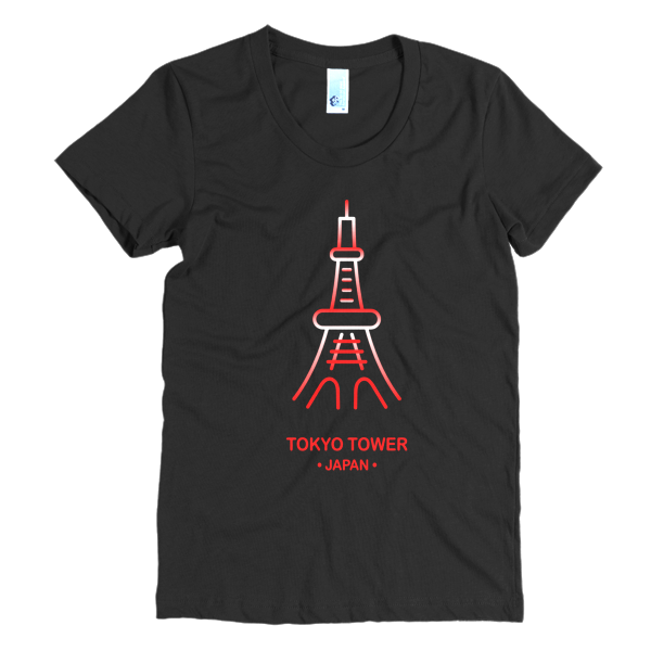 BeYouTees® Tokyo Tower landmark graphic tee