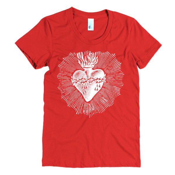 BeYouTees® Sacred Heart graphic tee (white print)