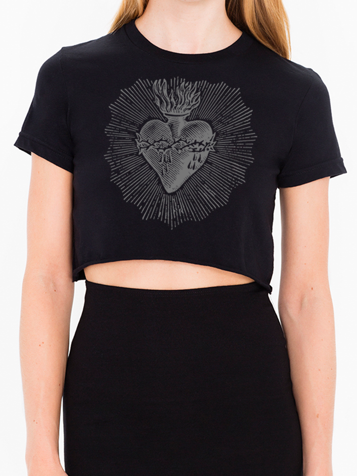 SACRED HEART CROP TOP TEE