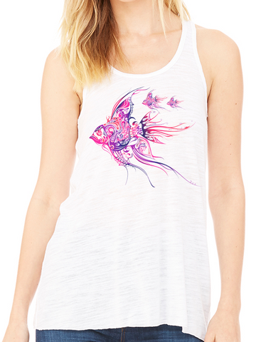 BeYouTees® Striped Feather graphic tank