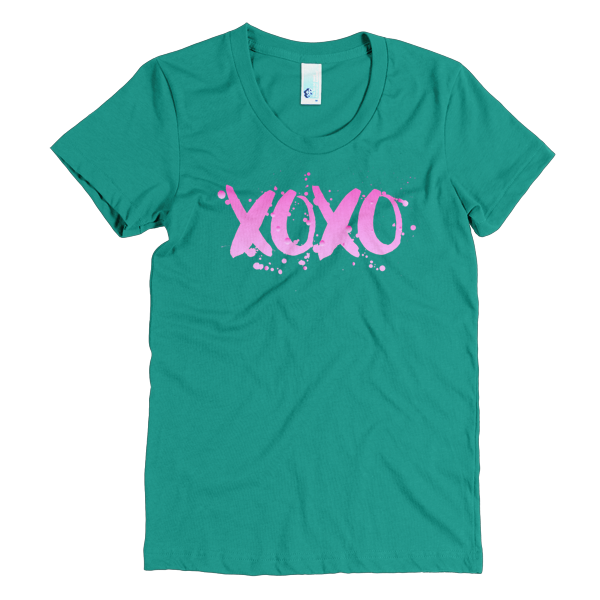 BeYouTees® XOXO graphic tee (pink ombre)