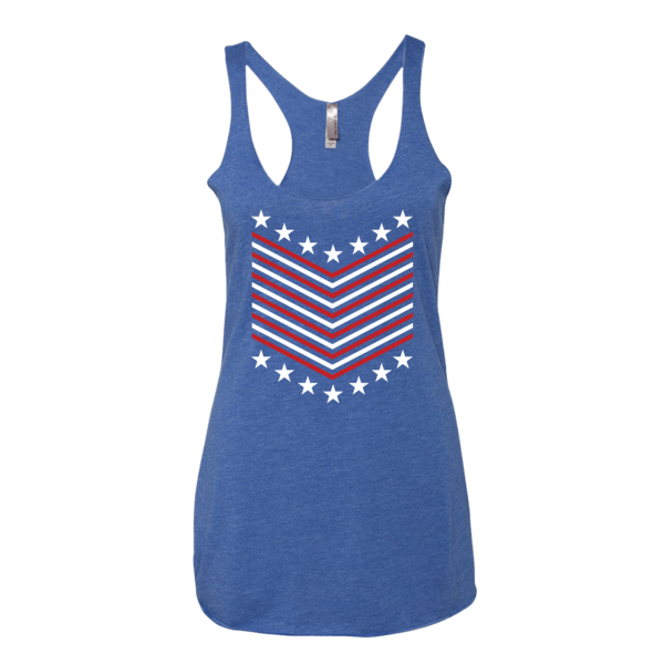 BeYouTees® Stars and Stripes chevron graphic tank