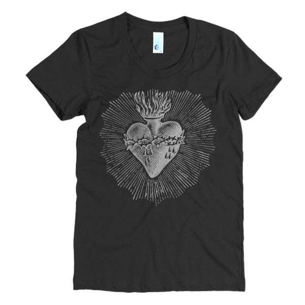 BeYouTees® Sacred Heart graphic tee (gray print)