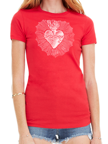 BeYouTees® Sacred Heart graphic tank (gray print)