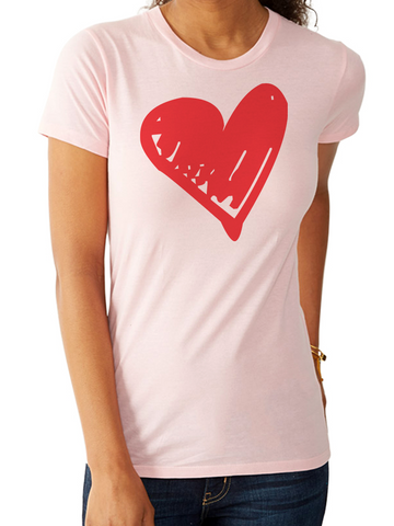 BeYouTees® Pink Scribble Heart graphic tank