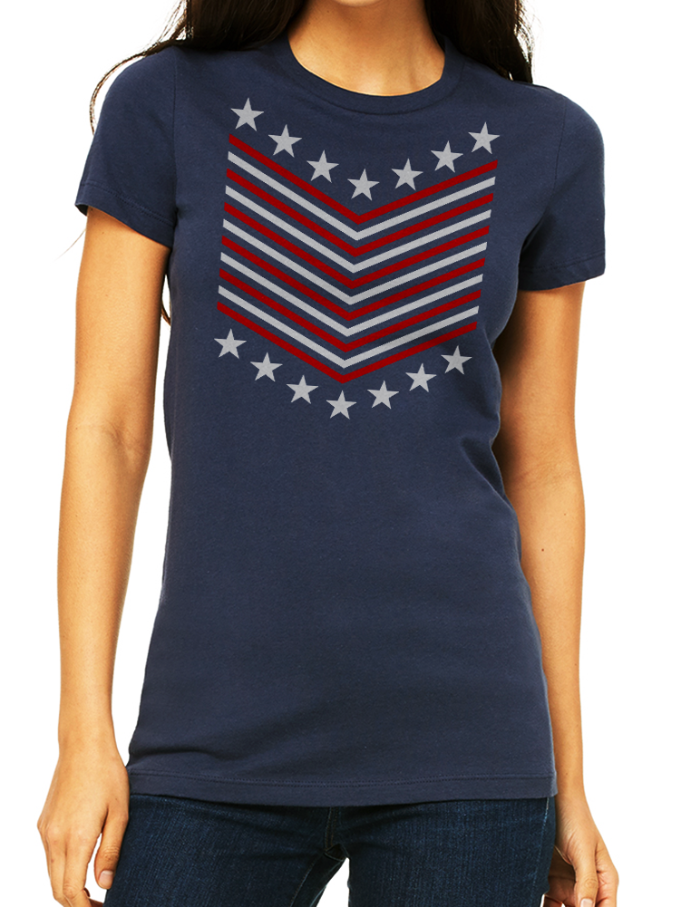 BeYouTees® Stars and Stripes chevron graphic tee