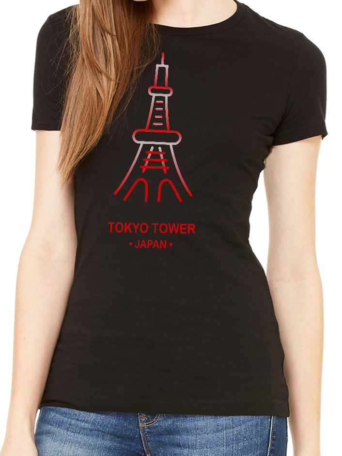 BeYouTees® Tokyo Tower landmark graphic tee
